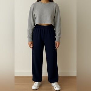 NLT Black Loose Fitting Pant with Elastic Waistband. Large